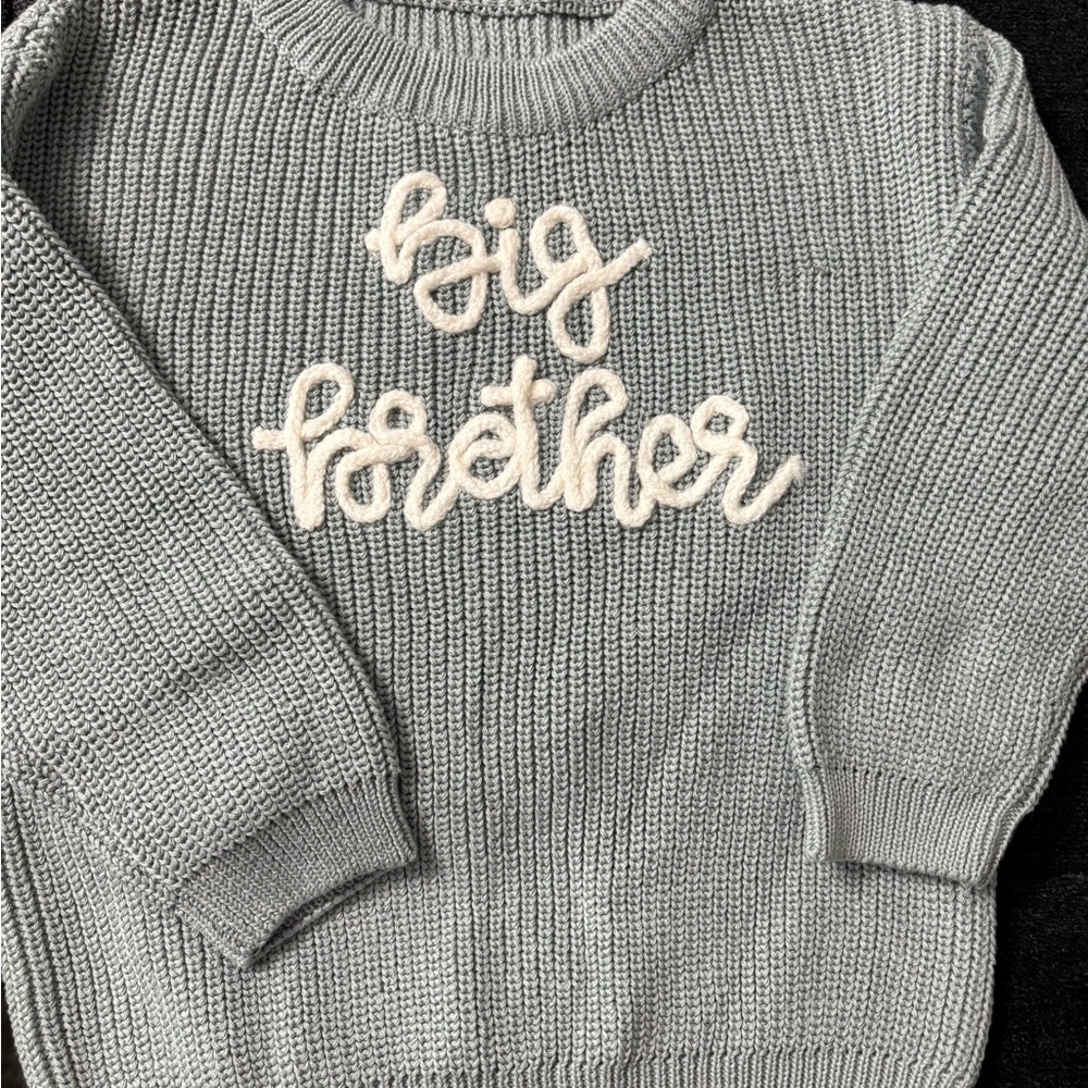 Very soft,sweet Little boys sweater, in a kinda smoky blue/green color.